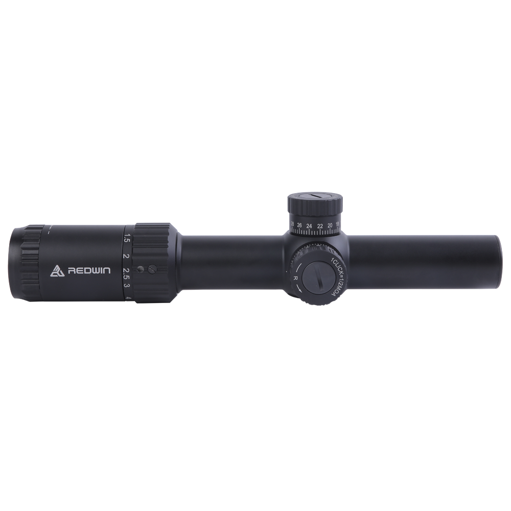 Wieżyczki 1/2 MOA z blokadą zera i tubus 30 mm w czarnej lunecie Redwin Torero