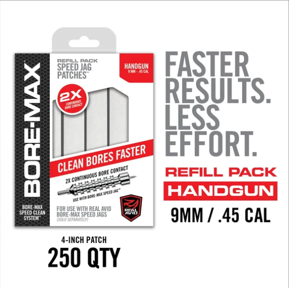 Syntetyczne łatki do czyszczenia lufy Real Avid Bore-Max Speed Patches - widok ogólny