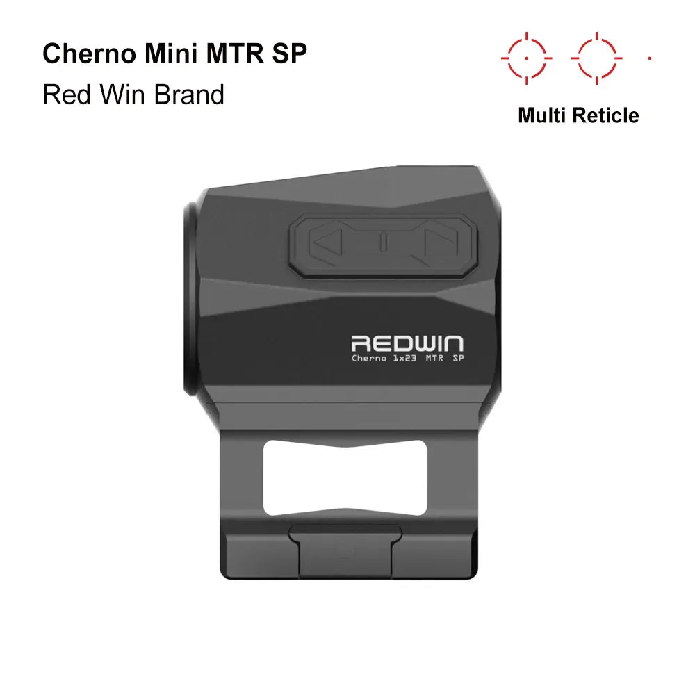 REDWIN Cherno Mini 1x23 MTR SP RWD52 – kompaktowy kolimator hybrydowy do AR-15, widok ogólny z zestawem montaży