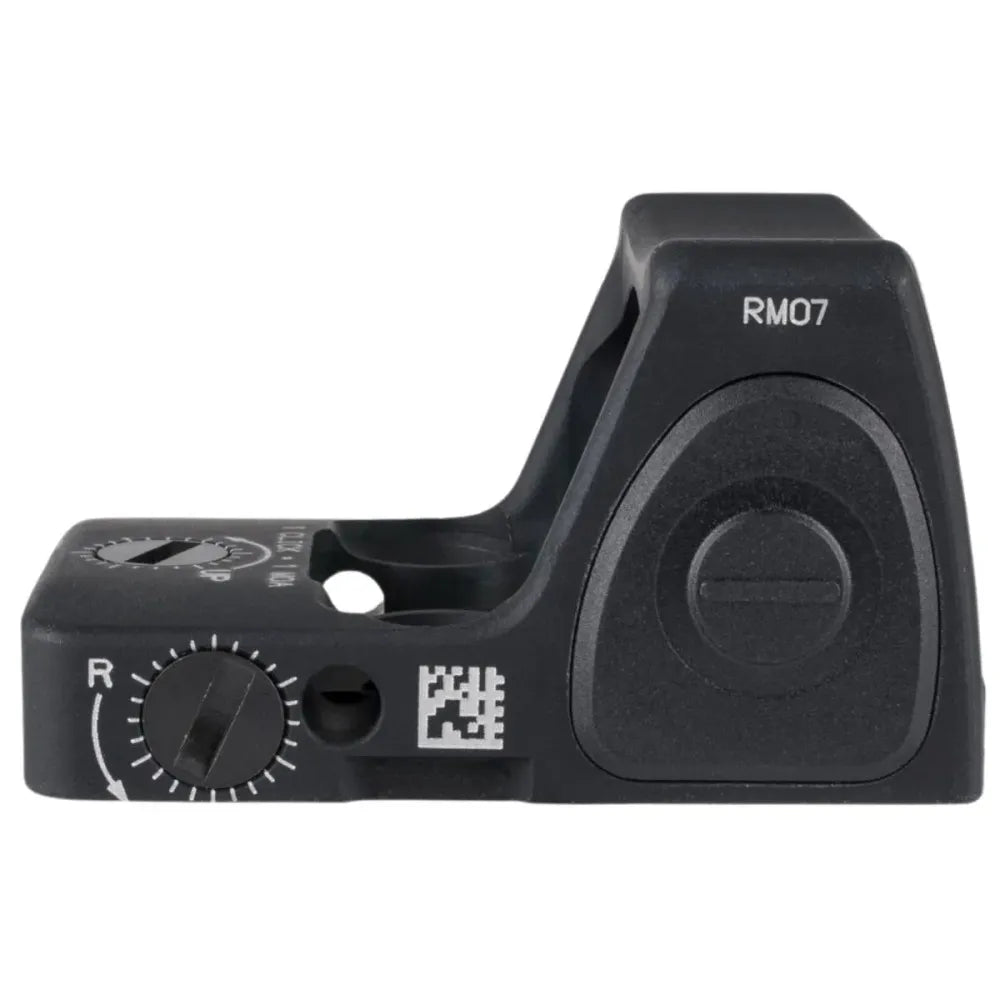 Trijicon RMR Type 2 6.5 MOA – mikrokolimator pistoletowy, widok z boku z charakterystycznymi "uszami" obudowy
