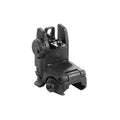 Czarny polimerowy przeziernik składany Magpul MBUS Rear Sight z podwójną aperturą i pokrętłem regulacji poziomej montowany na szynę Picatinny karabinka AR-15