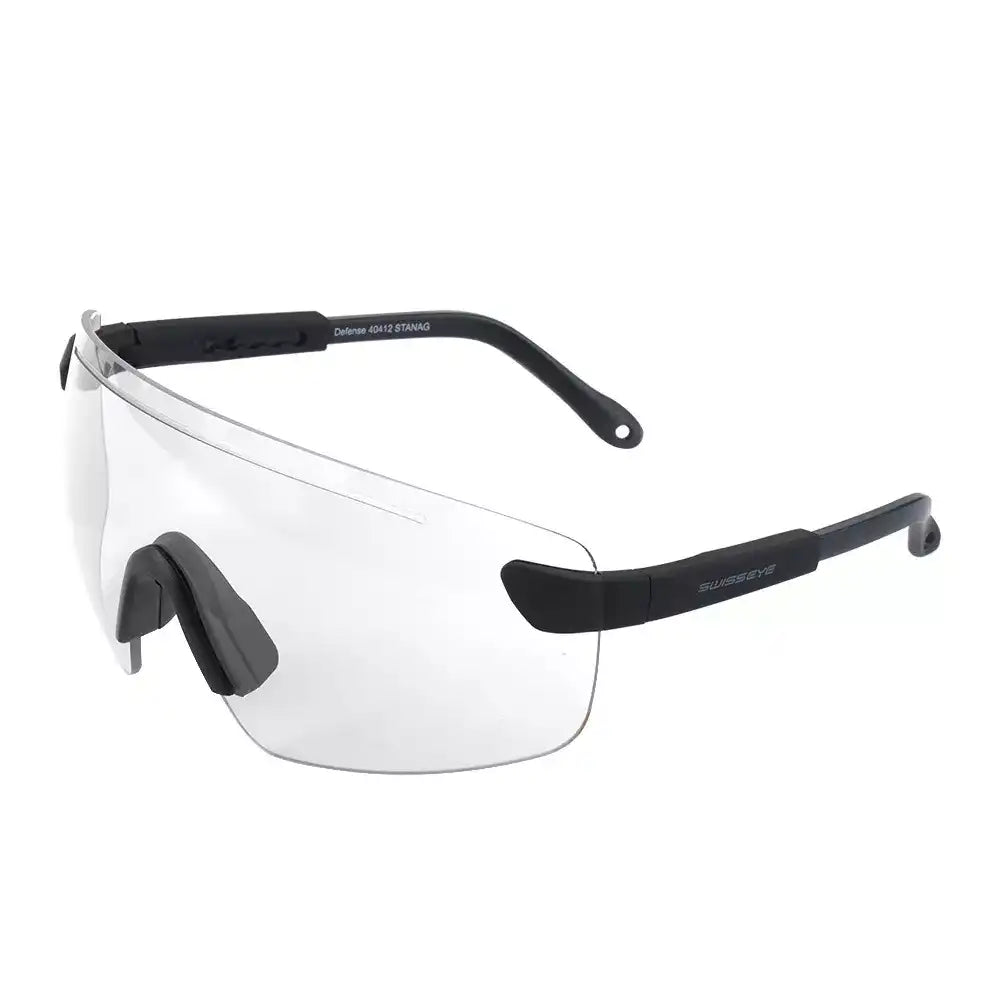 Okulary ochronne Swisseye Defense 40412 STANAG, przezroczyste soczewki, czarne oprawki, idealne do strzelectwa i tuningu broni