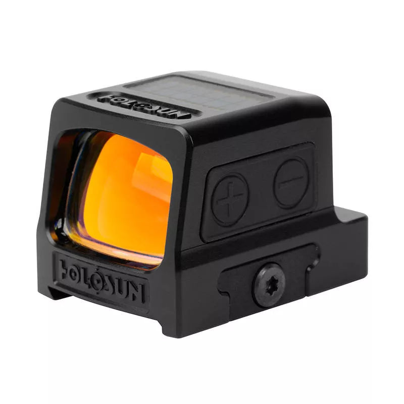 Tytanowy zamknięty celownik kolimatorowy Holosun HE509T-RD X2 z czerwoną plamką i panelem solarnym zamontowany na adapterze w standardzie Glock MOS lub RMR