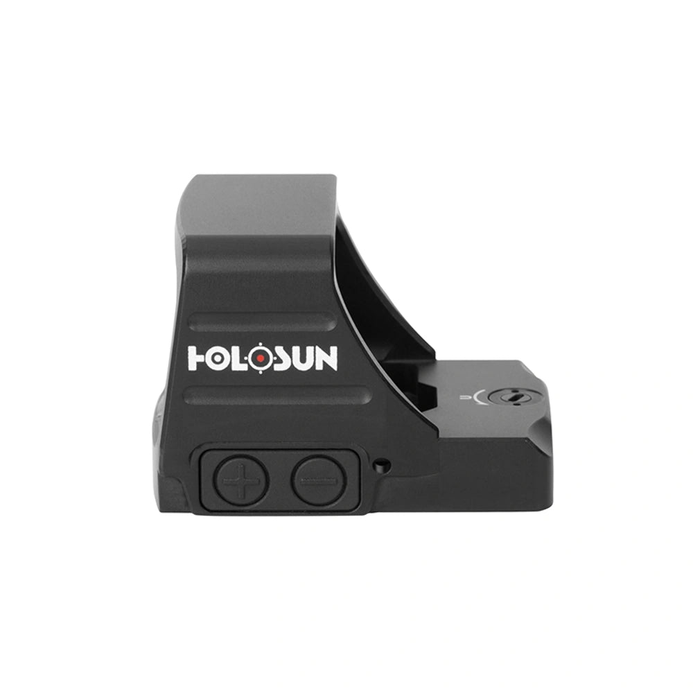 Sportowy celownik kolimatorowy Holosun HS407COMP-RD z widokiem na okno 28x22 mm