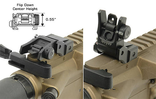UTG Flip-Up Rear Sight – Składany Przeziernik do AR-15 Picatinny Czarny MNT-955